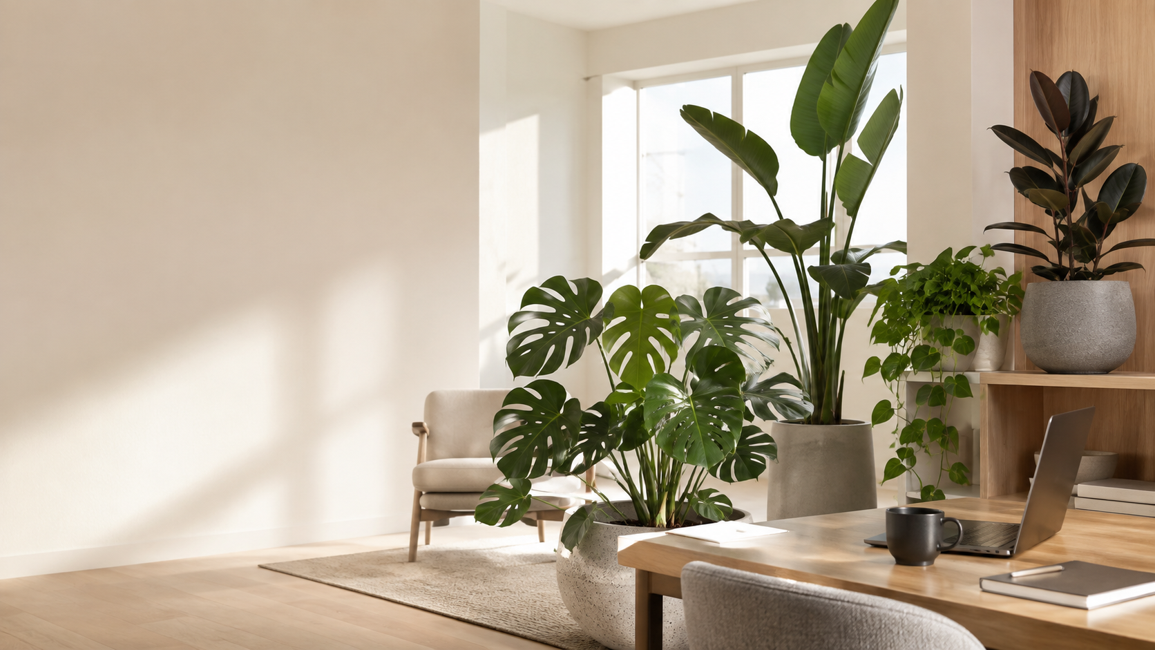 A bright modern Halifax office filled with healthy indoor plants